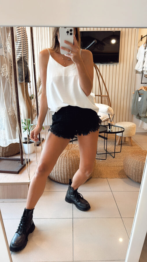 Musculosa Shine Blanca