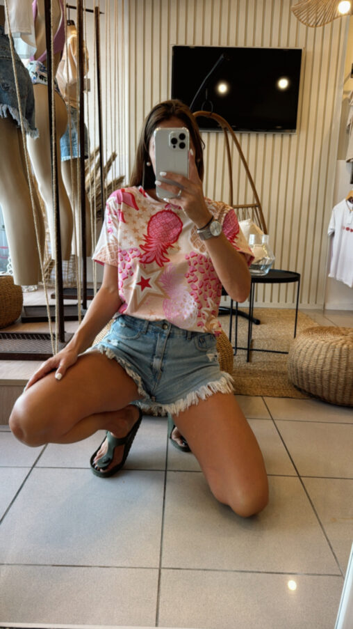 Remera Ananá Fucsia