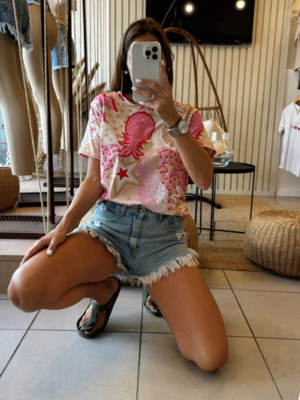 Remera Ananá Fucsia
