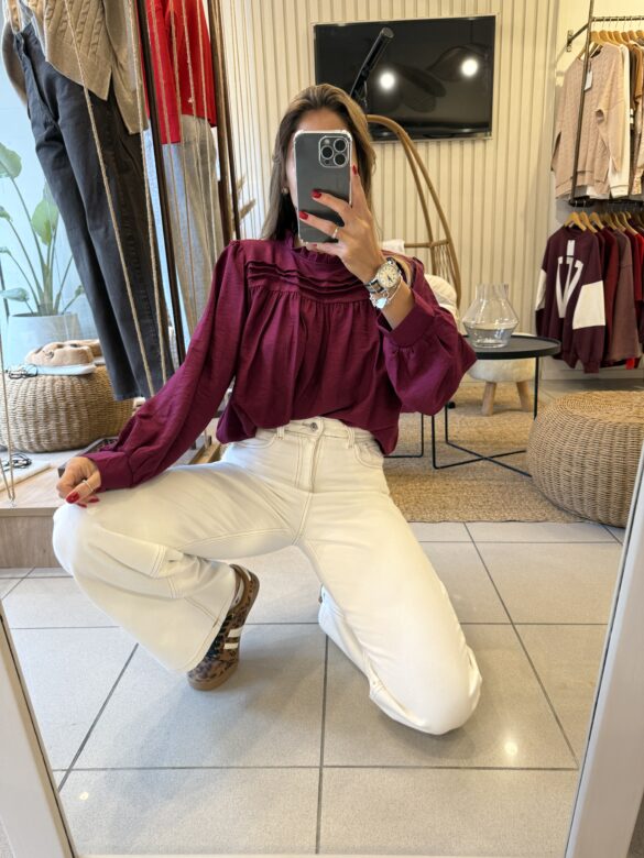 Blusa Romántica Bordo