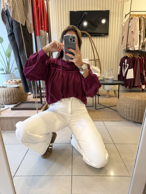 Blusa Romántica Bordo - Imagen 6