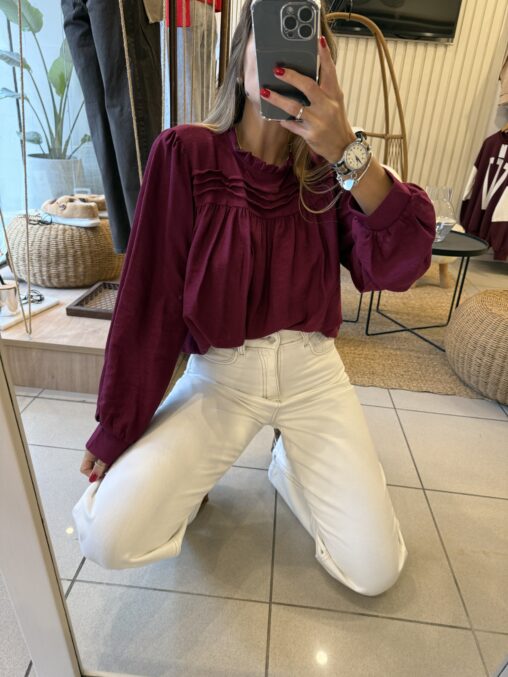 Blusa Romántica Bordo - Imagen 2