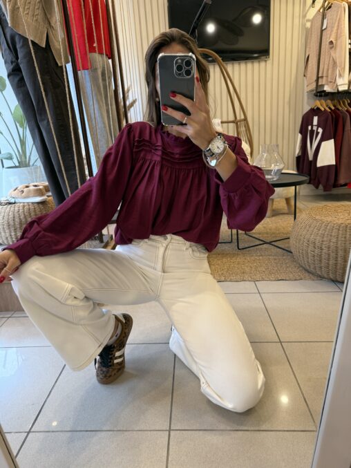 Blusa Romántica Bordo - Imagen 3