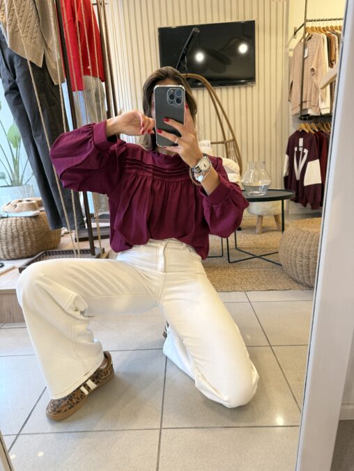 Blusa Romántica Bordo - Imagen 4