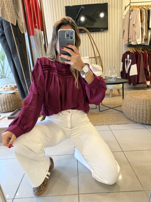 Blusa Romántica Bordo - Imagen 5