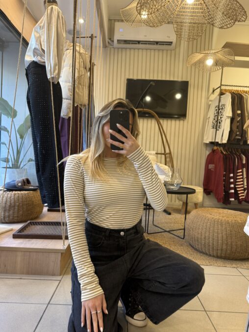 Polera Rayada beige - Imagen 4