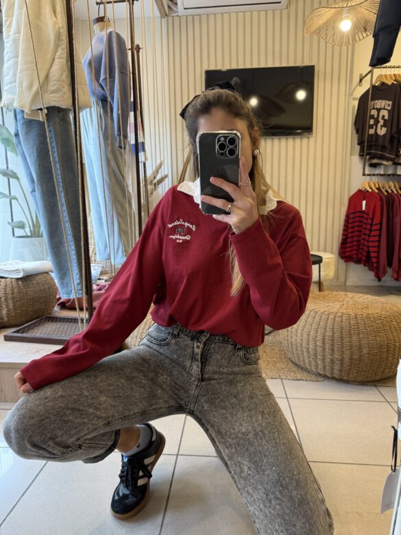 Remera Polo Bordo