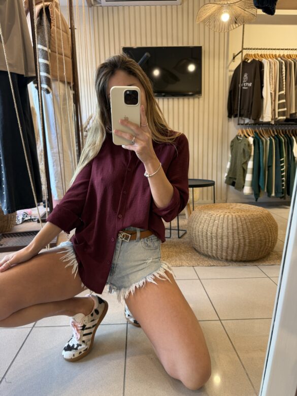 Camisa Oslo bordo