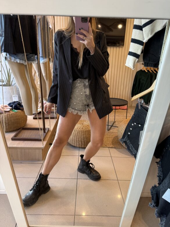 Blazer rayado Negro