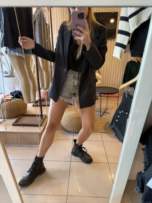 Blazer rayado Negro - Imagen 2