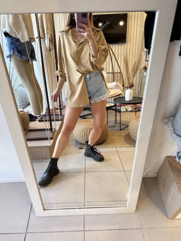 Maxicamisa lola beige