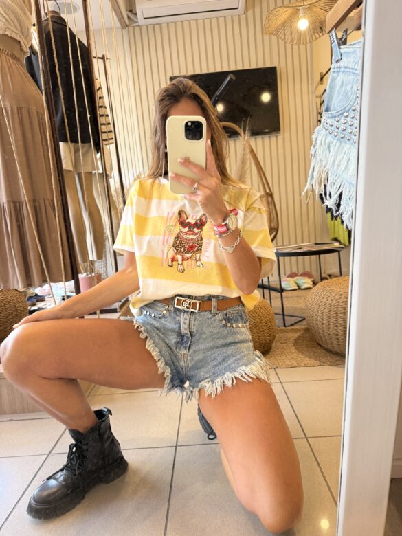 Remera bulldog Amarillo