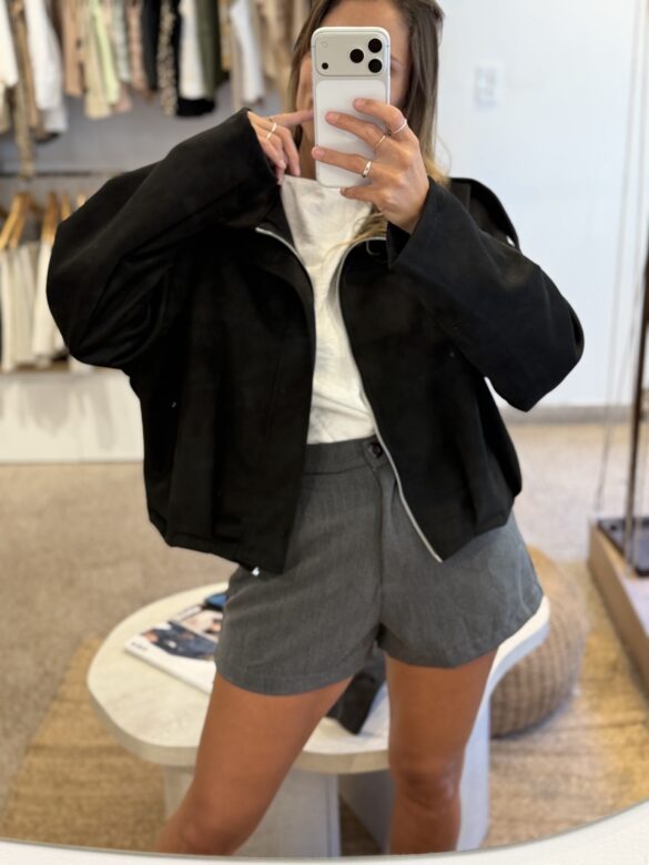 Campera Bomber Negra