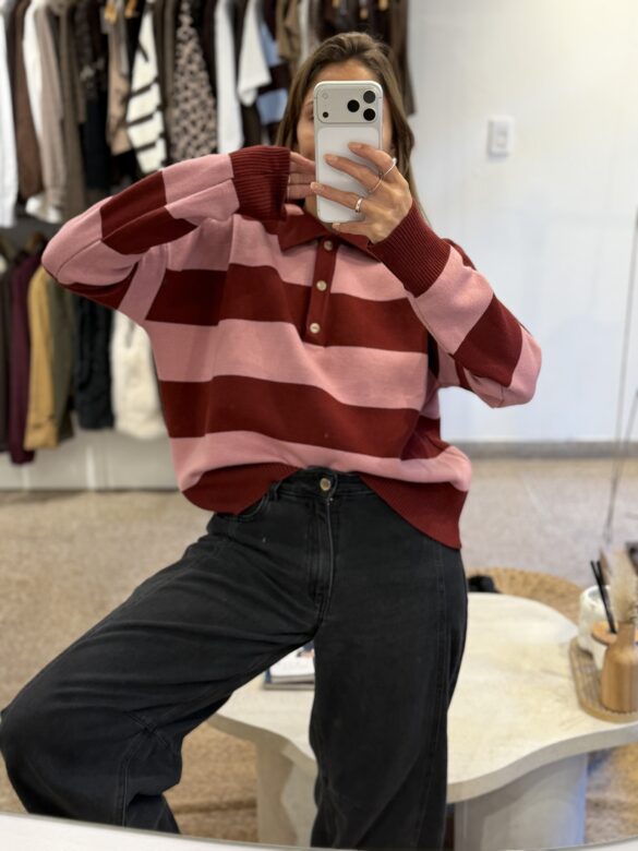 Sw Polo Rojo/fucsia