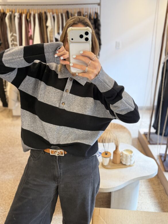 Sw Polo gris/ negro