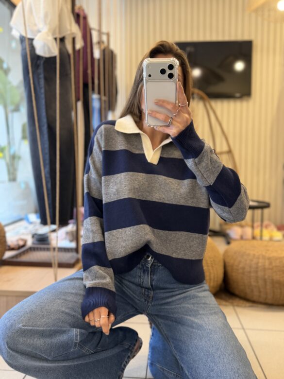 Sw Polo gris/azul
