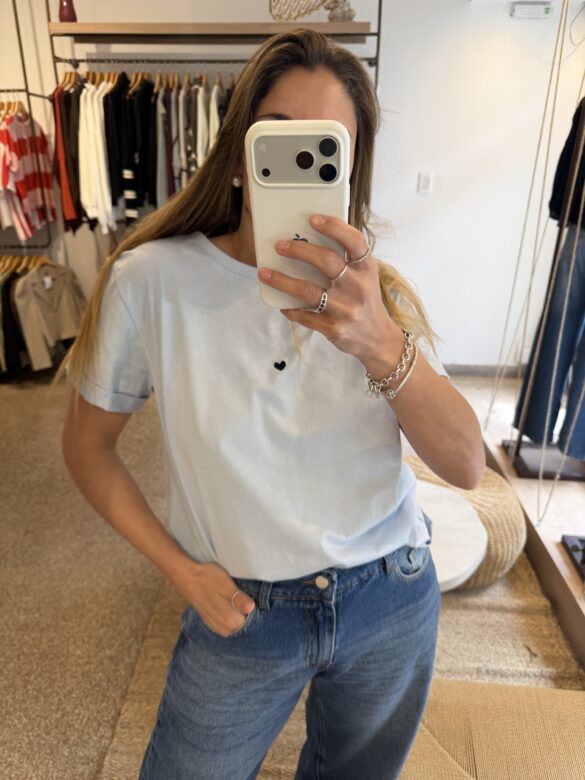 Remera cuore Celeste